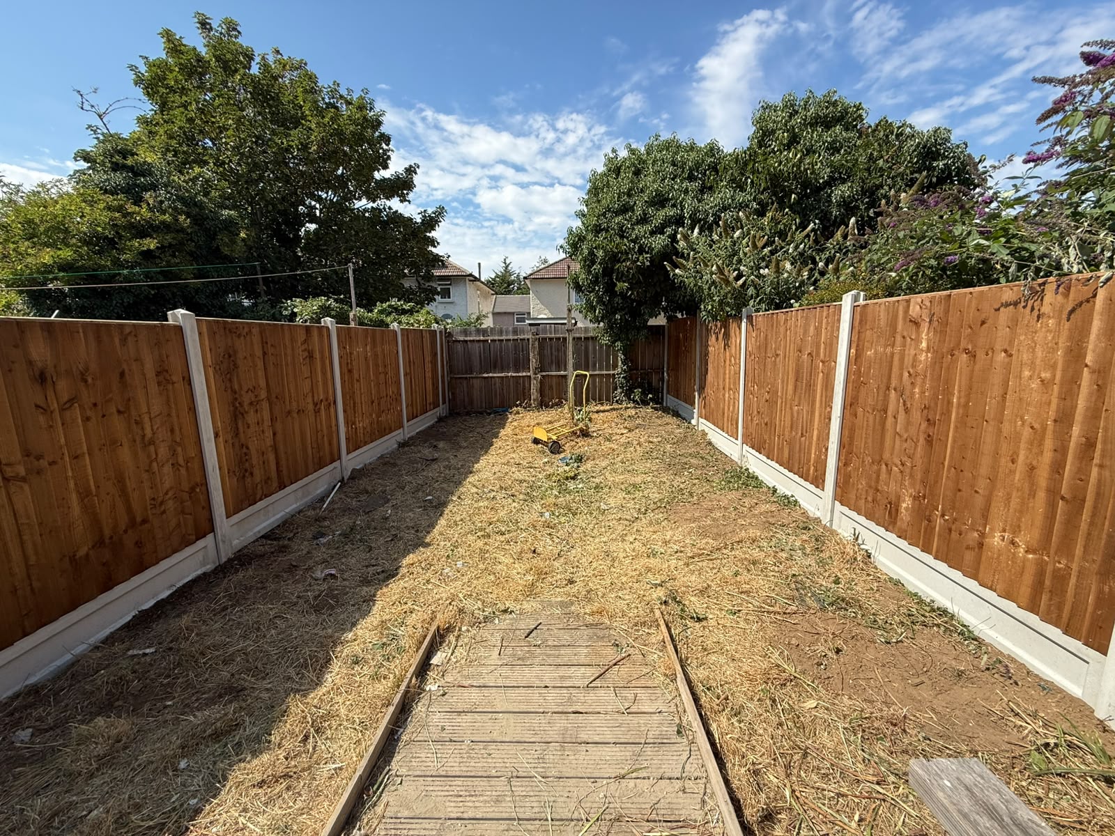 After: new fence and cleared garden