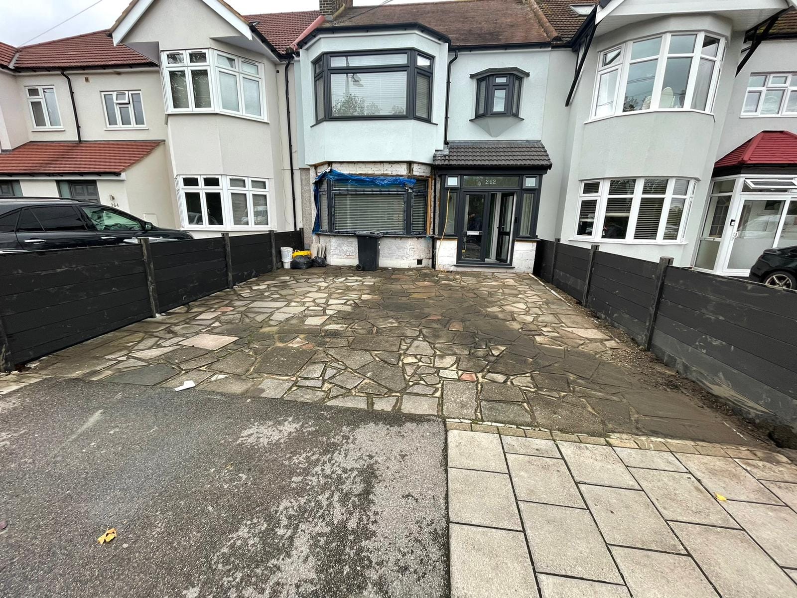 Composite fencing driveway