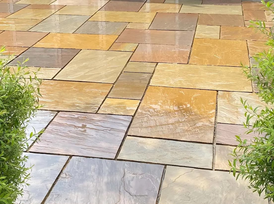 Concrete patio tiling, customer project