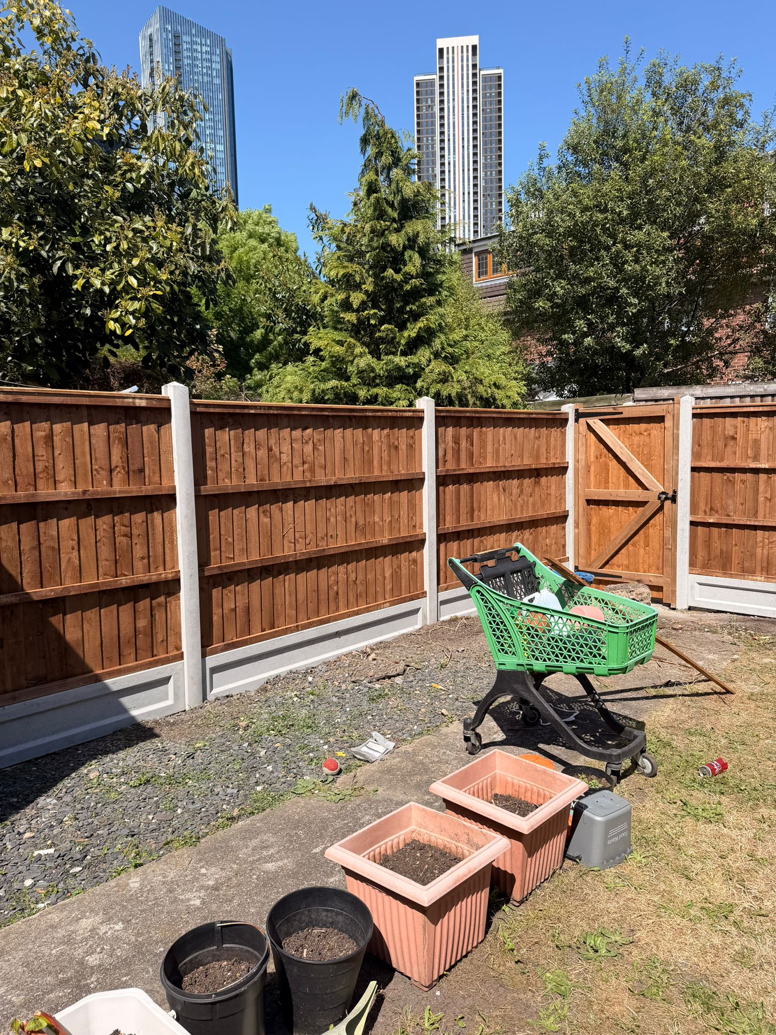 Timber fencing with gate, customer project