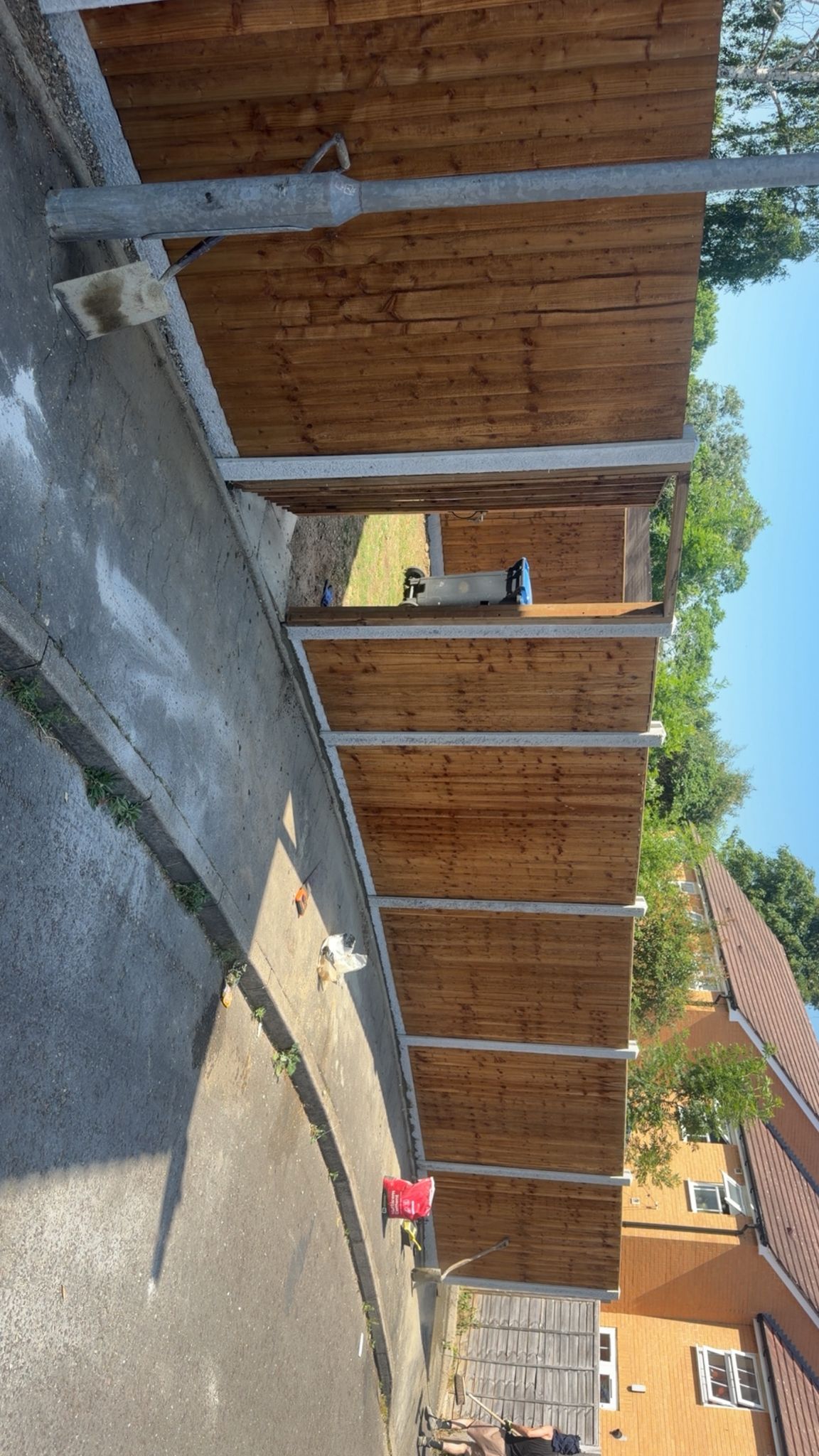 Timber fencing with rear access gate